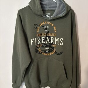 Lincoln Outfitters L Hoodie 2nd Amendment The American Way Firearms 1791 Green